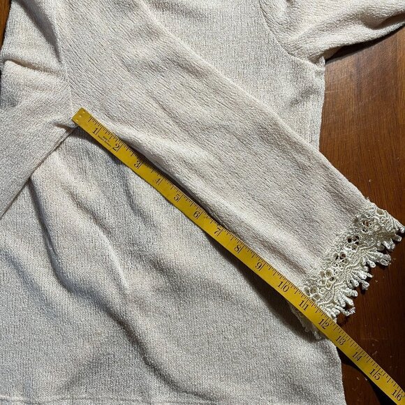 Poetry Lace Trim Back Wrap Blouse Womens S Open Back Cottage Coquette Romantic - Picture 9 of 13